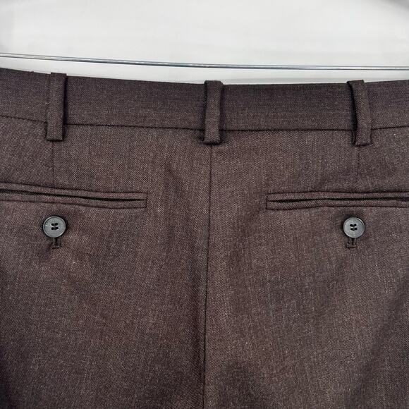 Club Monaco Keri Ivy Flare Leg Trouser Pant Wool Blend Brown Stretch Pocket 4 - Picture 9 of 11